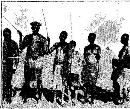 Savages of village near our Batonga Mission. These are as they appear in their kraals in their heathenism.