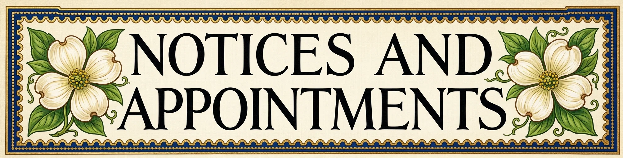 NOTICES AND APPOINTMENTS