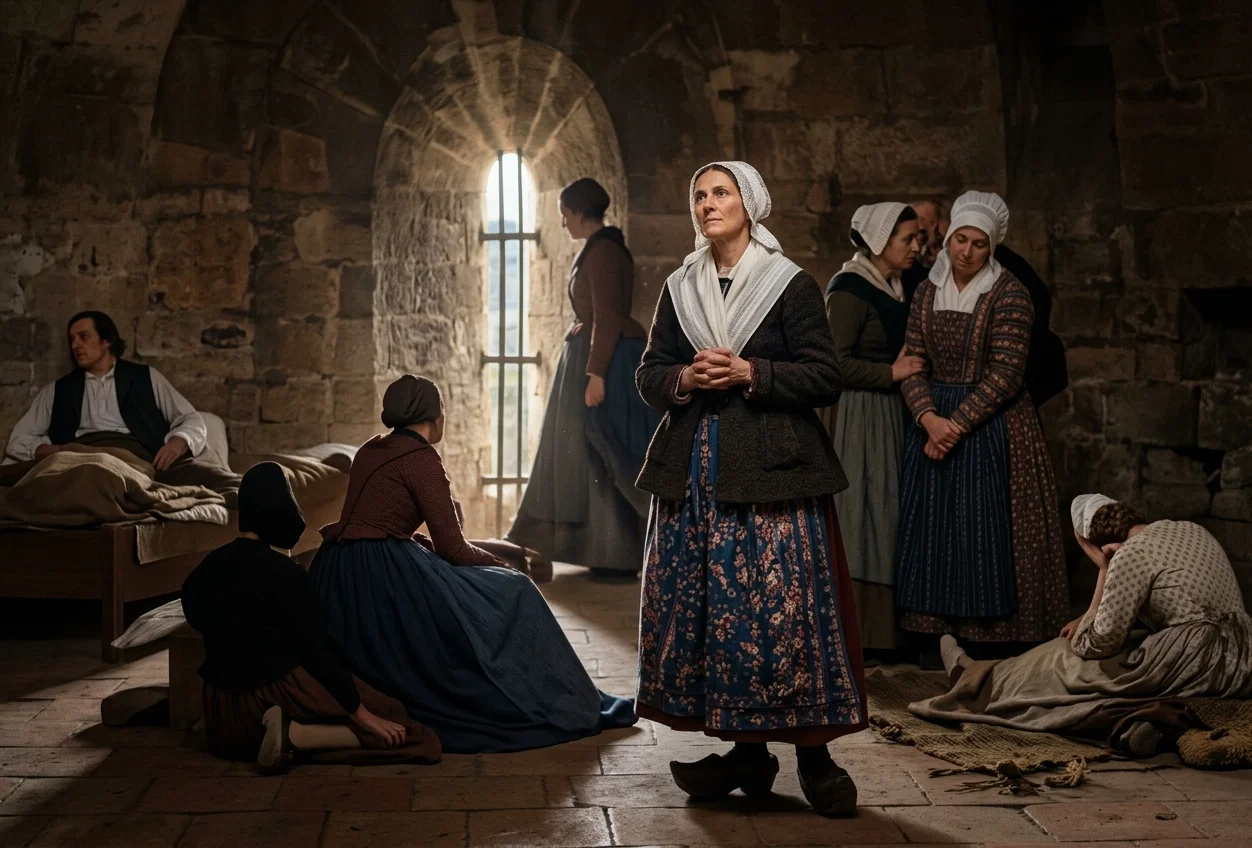 HUGUENOT WOMEN IMPRISONED IN THE TOWER OF CONSTANCE