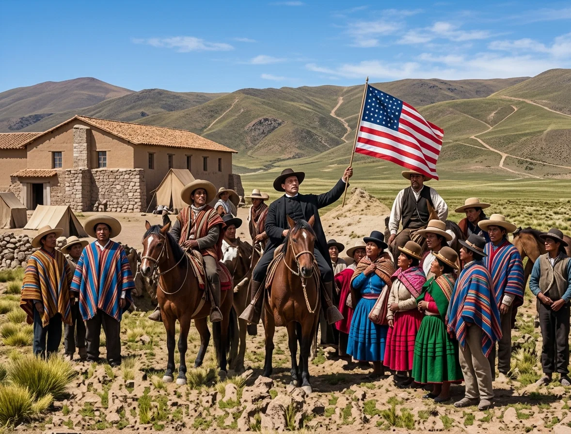 INDIANS MEETING OUR WORKERS WITH FLAGS
