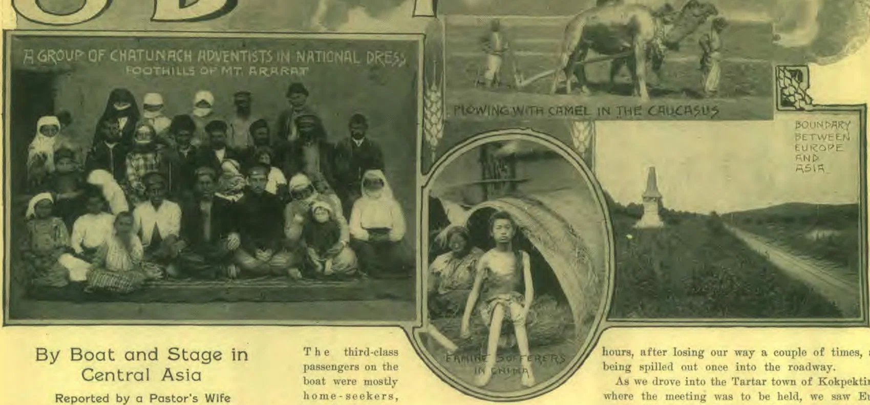 A GROUP OF CHATUNACH ADVENTISTS IN NATIONAL DRESS FOOTHILLS OF MT. ARARAT