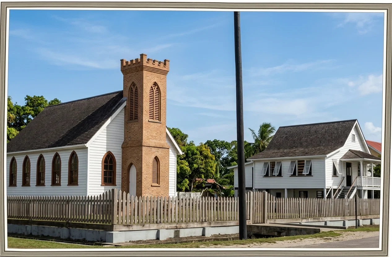 1. PANAMA PRINTING HOUSE AND CHAPEL
2. CHURCH AND MISSION HOUSE, GEORGETOWN, BRITISH GUIANA