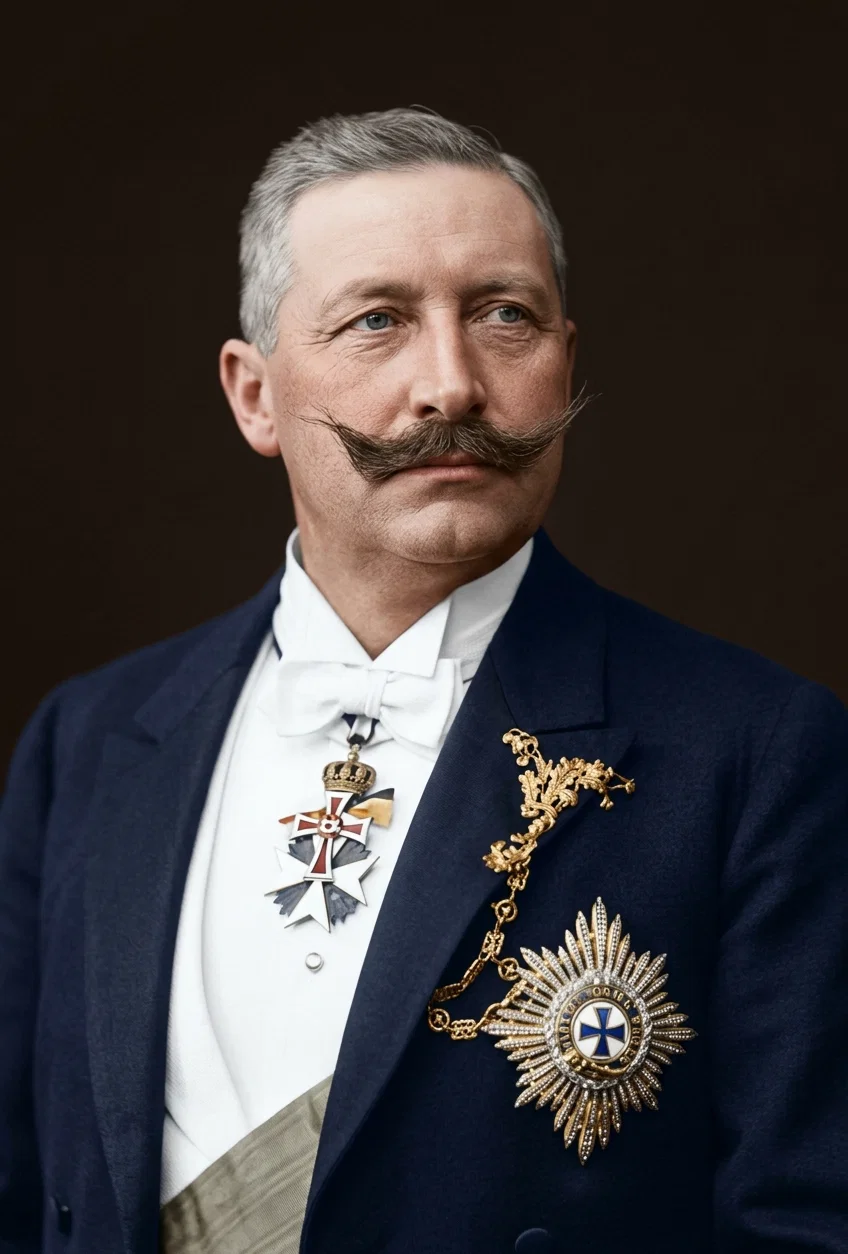 Wilhelm, Emperor of Germany, who, while mobilizing his troops, is said to be working for peace