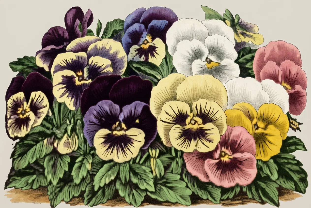 New Pansies, Sweet Peas, Carnations. 5 pkts. 5 colors, 10 cts. ; 15 pkts. 25c.