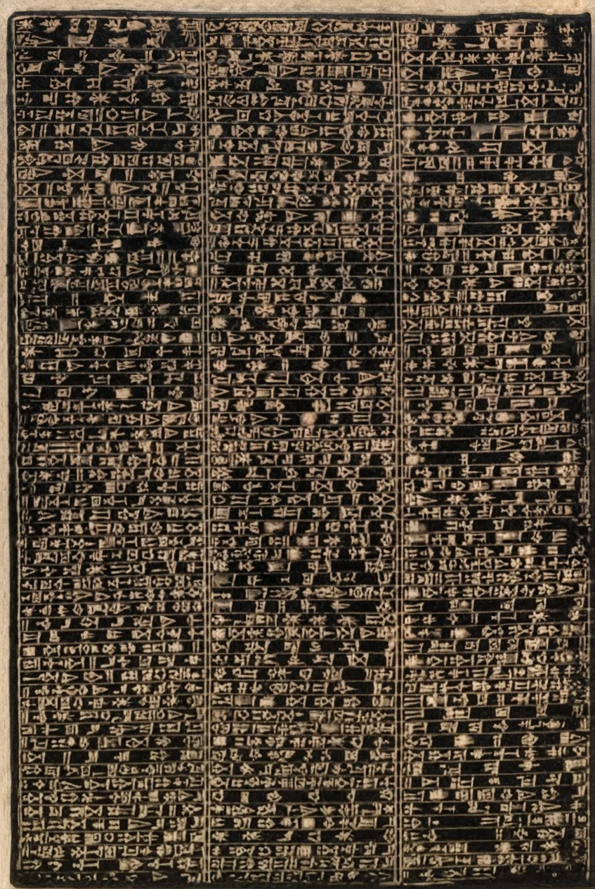 A black basalt book of Nebuchadnezzar, containing a record of his building and beautifying of the walls and great edifices of Babylon, and a prayer to Marduk, or Merodach. This basalt slab is in the British India Office, London.