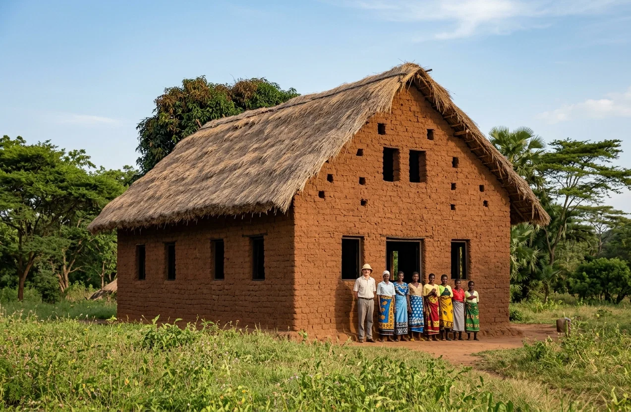 SCHOOLHOUSE AT THE KIHUIRO MISSION, GERMAN EAST AFRICA