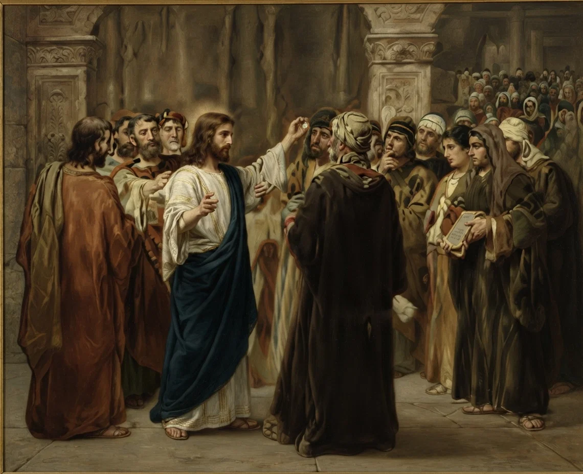"Render therefore unto Caesar the things which are Caesar's; and unto God the things that are God's" From "Desire of Ages"