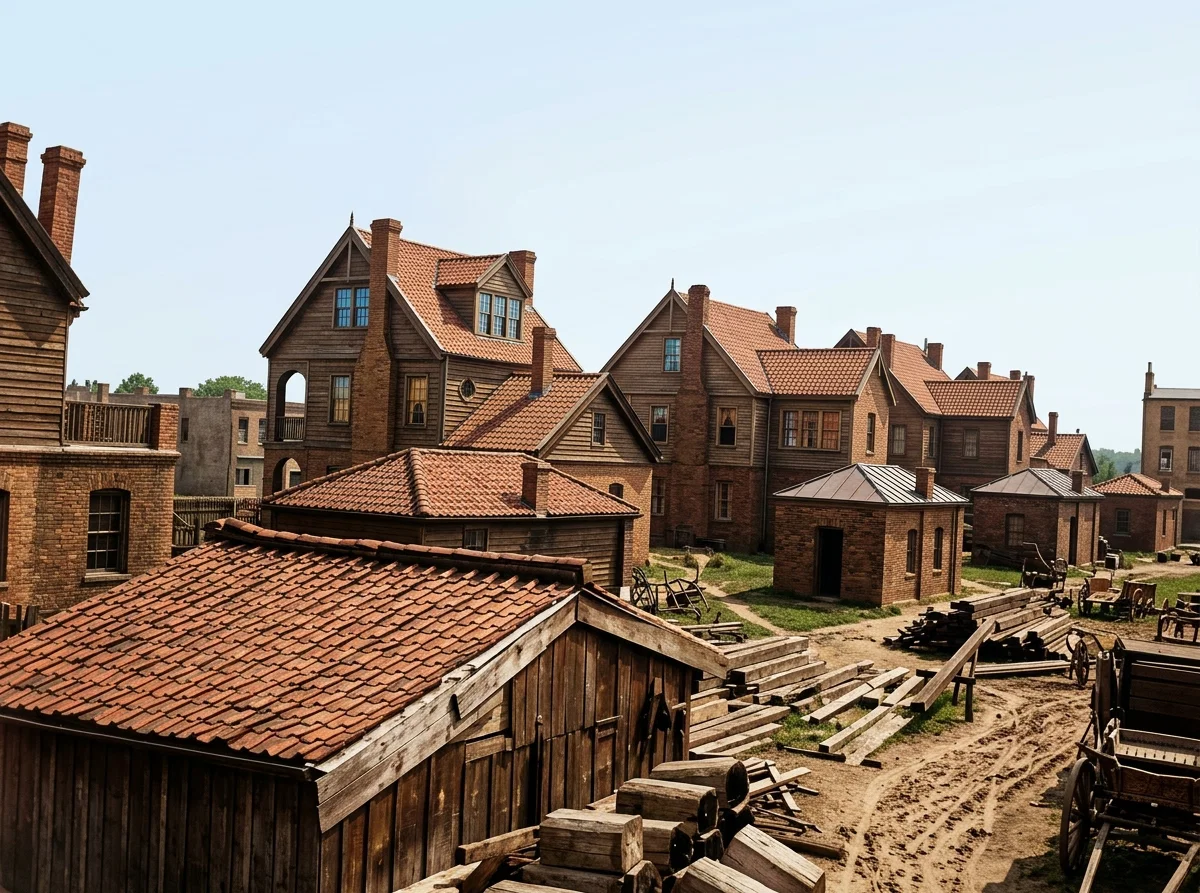 REAR VIEW OF HOMES FOR FOREIGN WORKERS IN SHANGHAI, CHINA