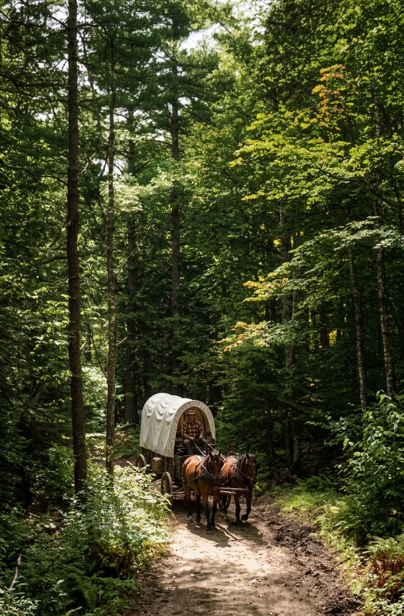 From “The Four Track News” A WOODLAND ROAD IN THE ADIRONDACKS
