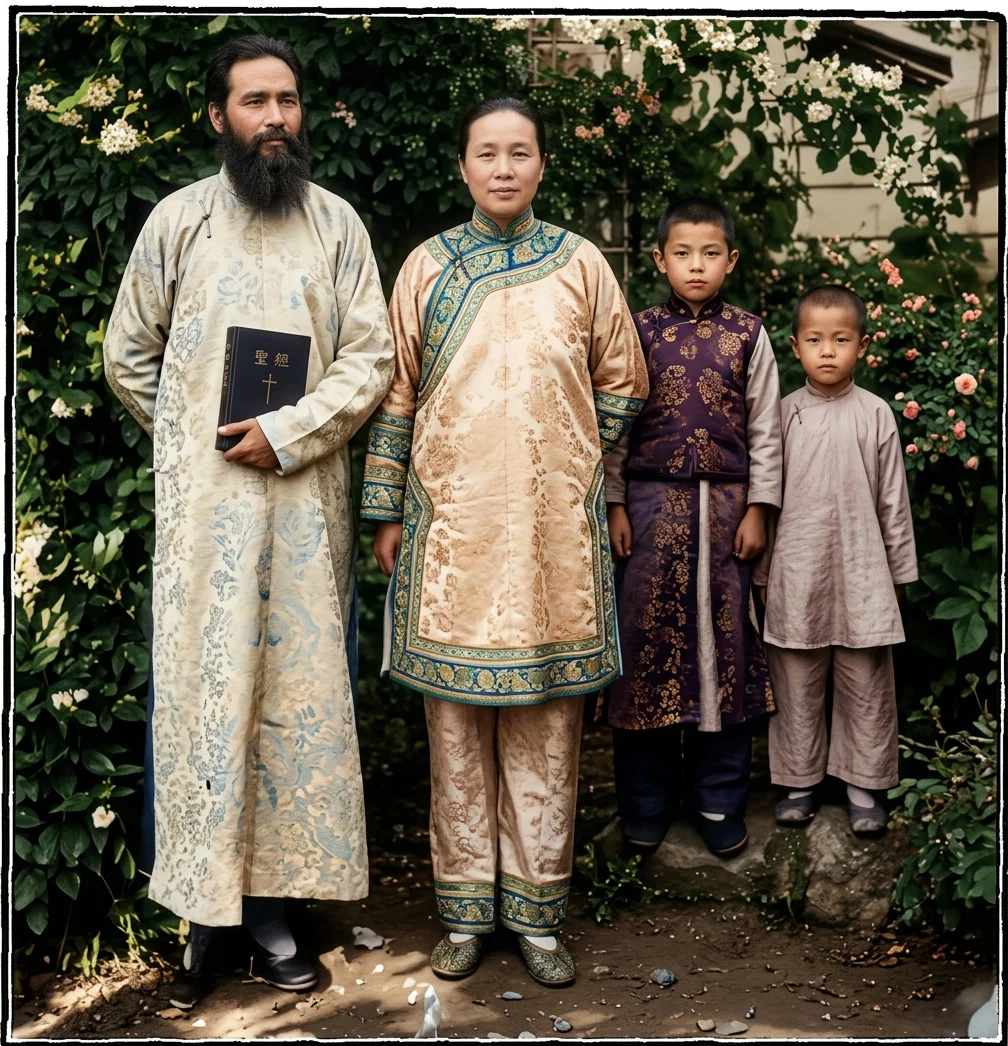 ELDER E. H. WILBUR AND FAMILY, MISSIONARIES IN CHINA