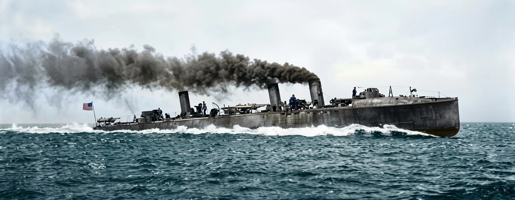 First-class Torpedo-boat Porter.—Displacement, 190 tons; length, 175 feet; beam, 17 feet; speed, 28.63 knots, or 33 miles, per hour; armament, four 1-pounder rapid-fire guns and three torpedo-launching tubes. Of the torpedo-boats of all classes, England has 190, France 249, Germany 174, Italy 191, Austria 76, Russia 191, Spain 48, Denmark 24, Netherlands 63, Turkey 36, Portugal 48, Sweden and Norway 57, United States 21, Japan 147, China 46, Argentine Republic 32, Brazil 33, Chile 13, Mexico 5.