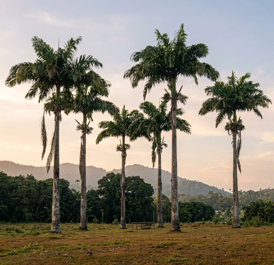A Group of Tropic Island Palms.