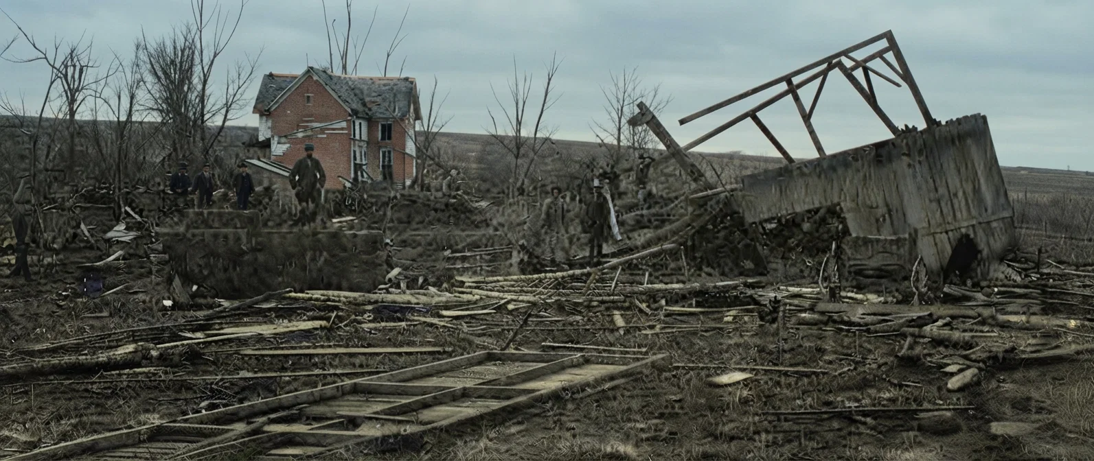 One more view of the Ohio storm. Buildings collapsed, and farms were desolated. Immense financial loss is one of the inevitable results of the storm.