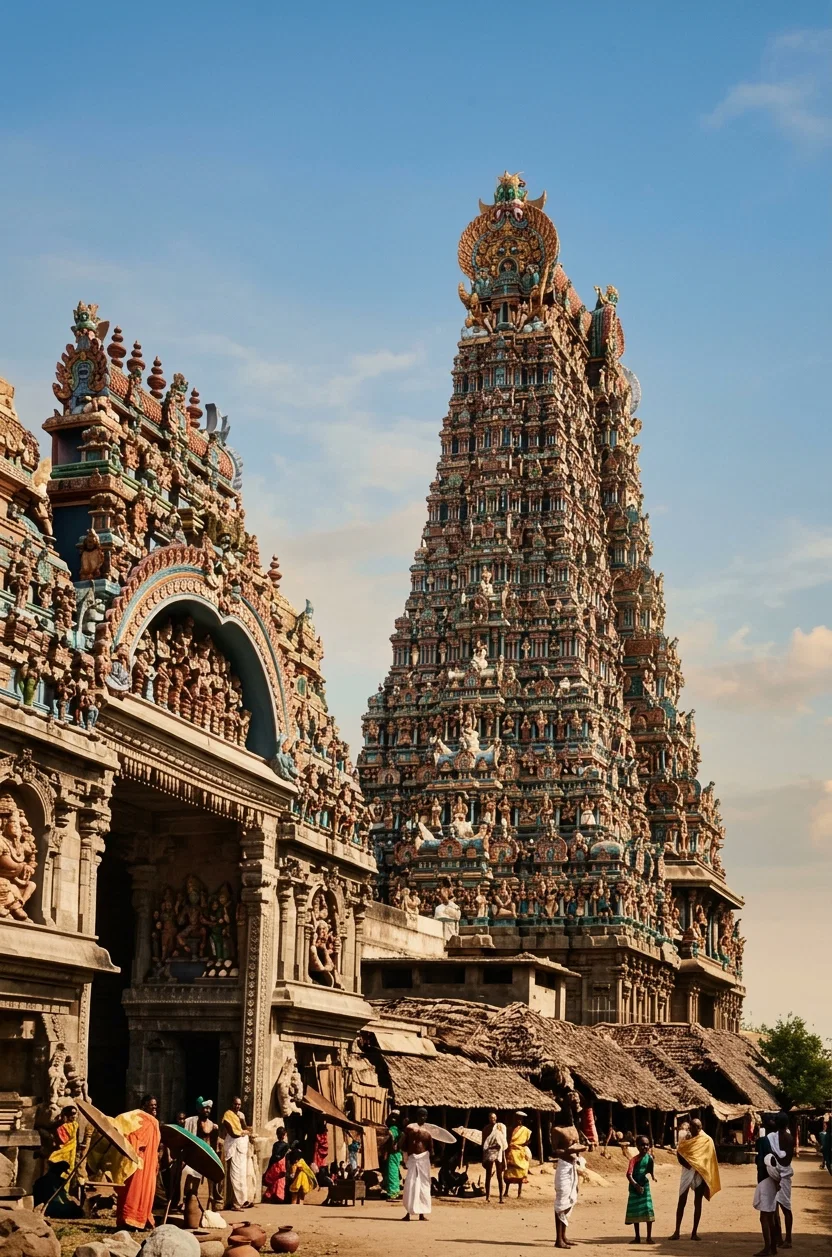 MADURA TEMPLE AND GATE, INDIA