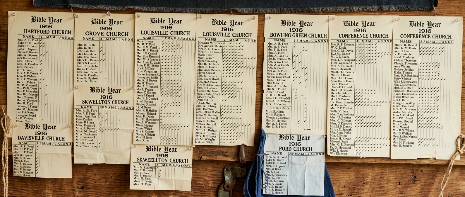 A PICTURE OF THE BIBLE YEAR CHARTS AT THE KENTUCKY CAMP MEETING