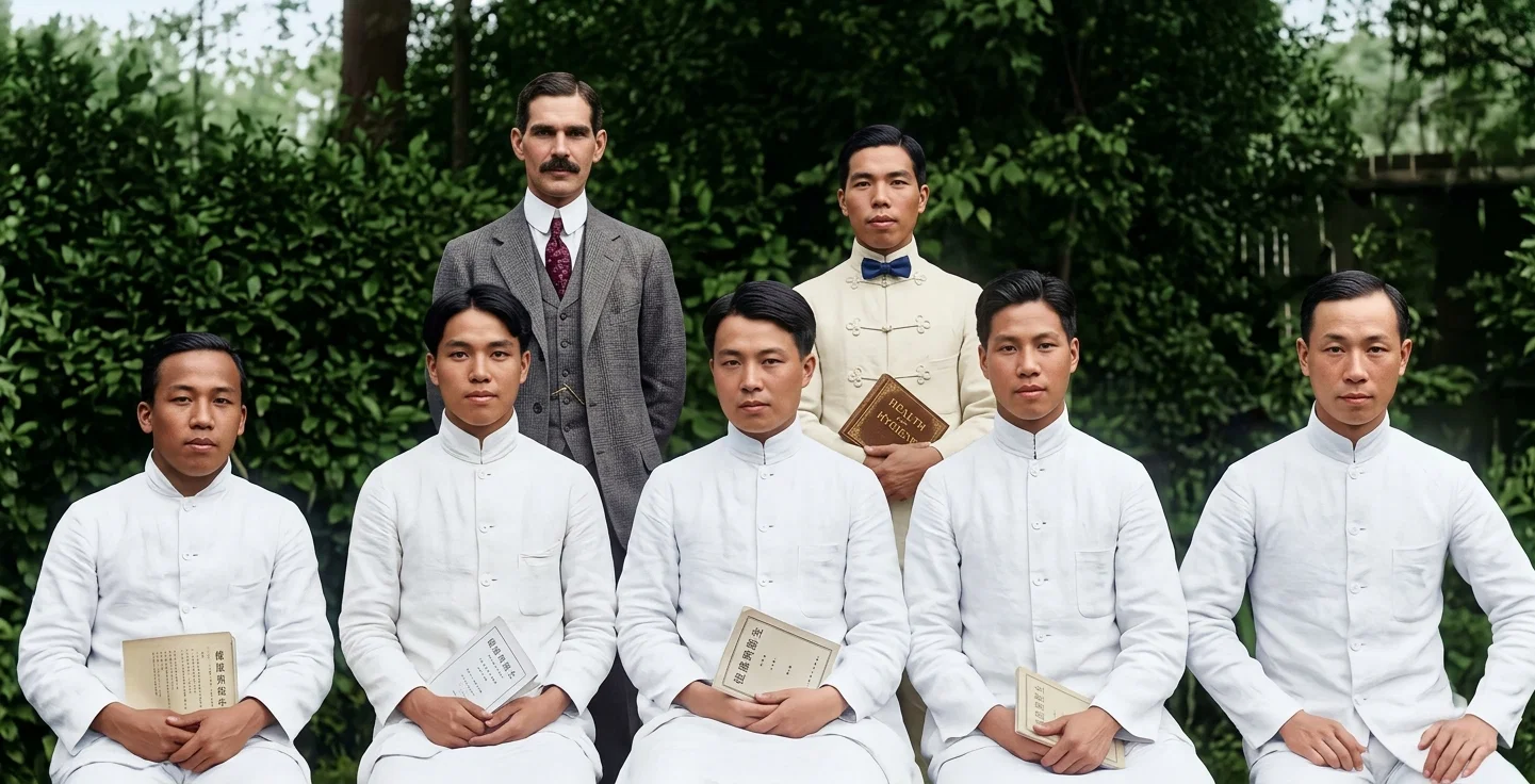 FIRST GROUP OF BOOK WORKERS IN CHINA
