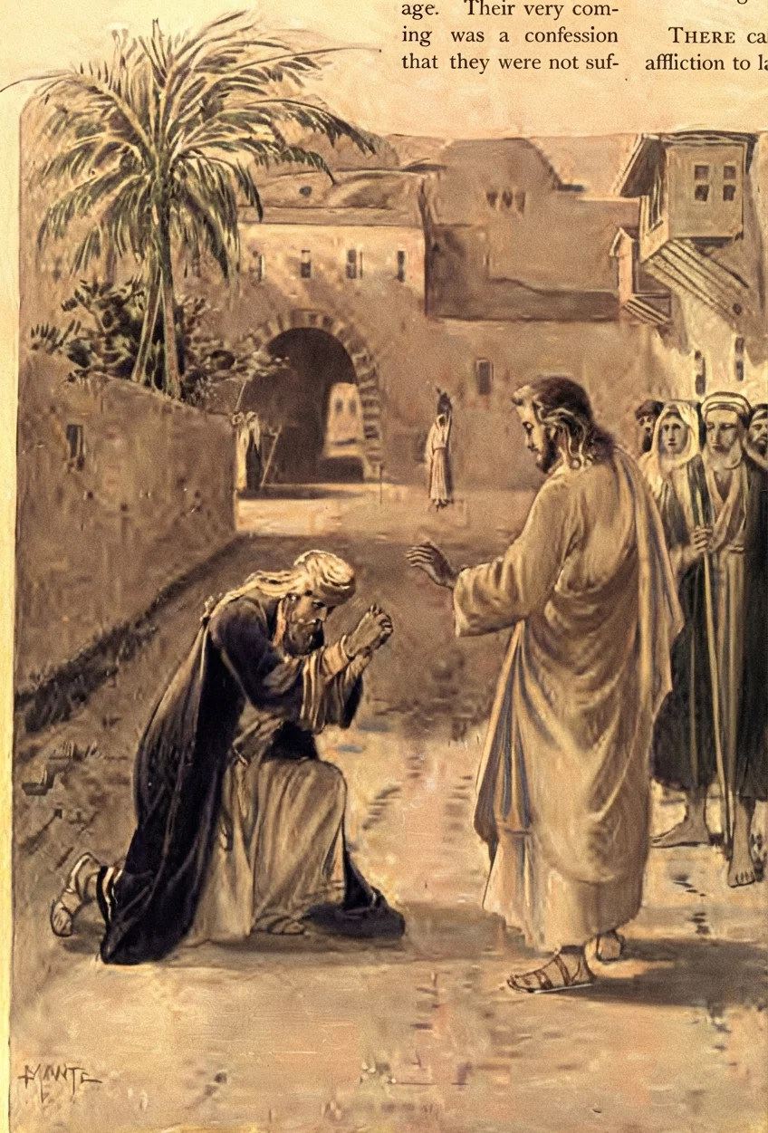 “And, behold, there cometh one of the rulers of the synagog, Jairus by name; and when he saw Him, he fell at His feet, and besought Him greatly, saying, My little daughter lieth at the point of death; I pray Thee, come and lay Thy hands on her, that she may be healed; and she shall live.” Mark 5:22, 23.