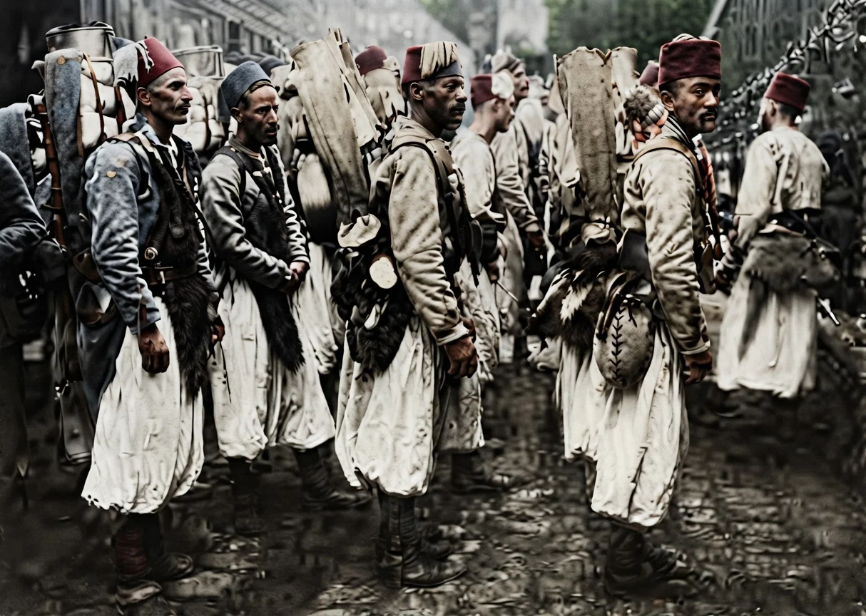 THE ALGERIAN "FIRE-EATERS" OF THE FRENCH ARMY, LEAVING PARIS FOR THE BATTLE-FIELD