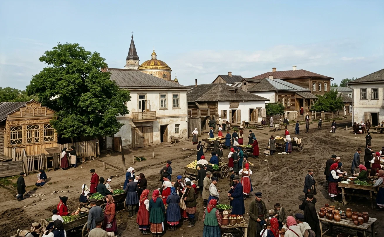 SUNDAY MARKET IN BOGOSLAW, LITTLE RUSSIA