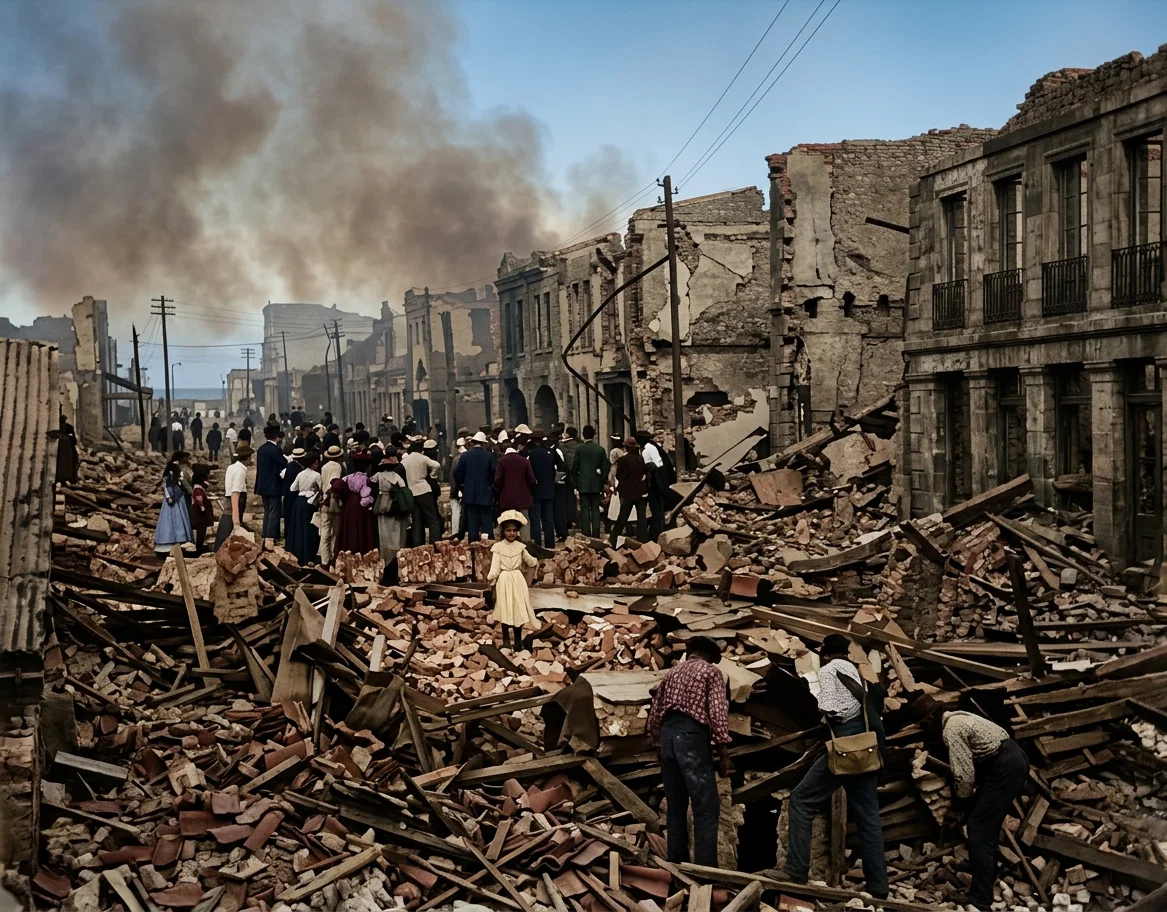 VIEW OF HARBOR ST., KINGSTON, TAKEN FROM THE RUINED POST-OFFICE