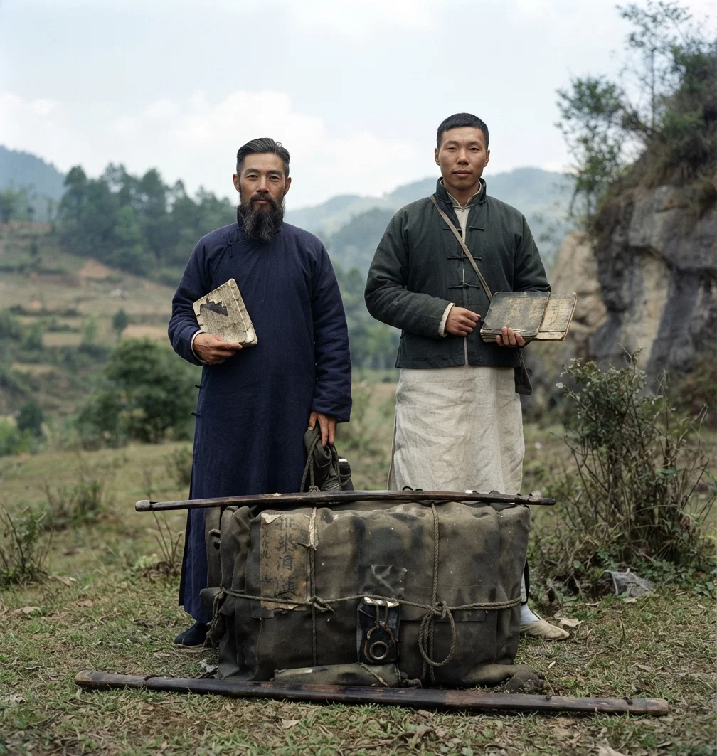 Szechuan Colporteurs with Their Road Equipment