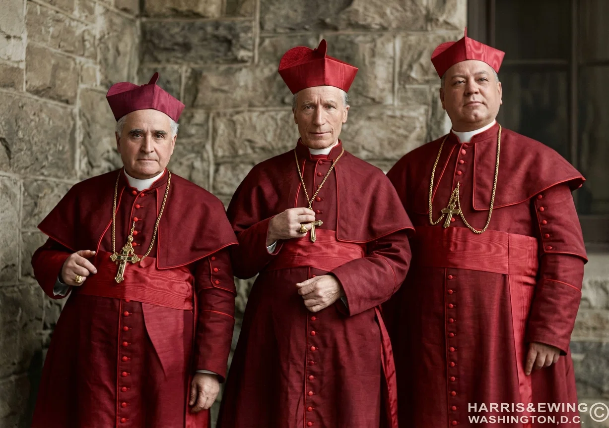 THE THREE AMERICAN CARDINALS From left to right: Cardinals Farley, Gibbons, and O'Connell