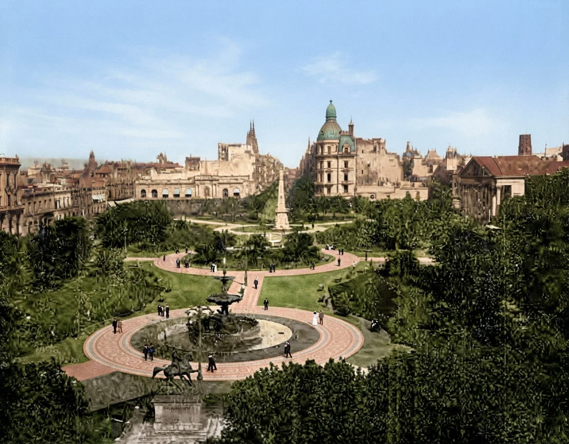 A Plaza in the City of Buenos Aires, Argentina.