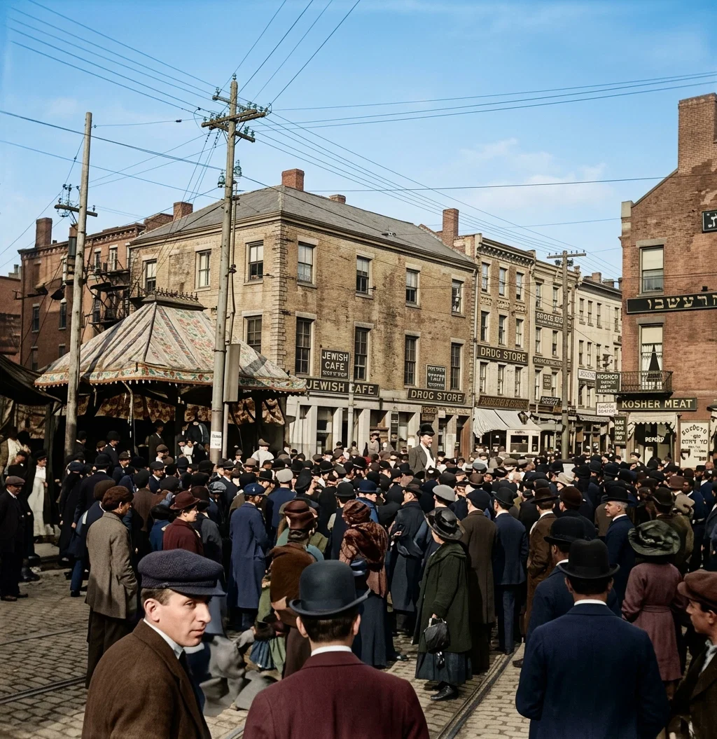 A STREET MEETING IN THE JEWISH SECTION OF BOSTON