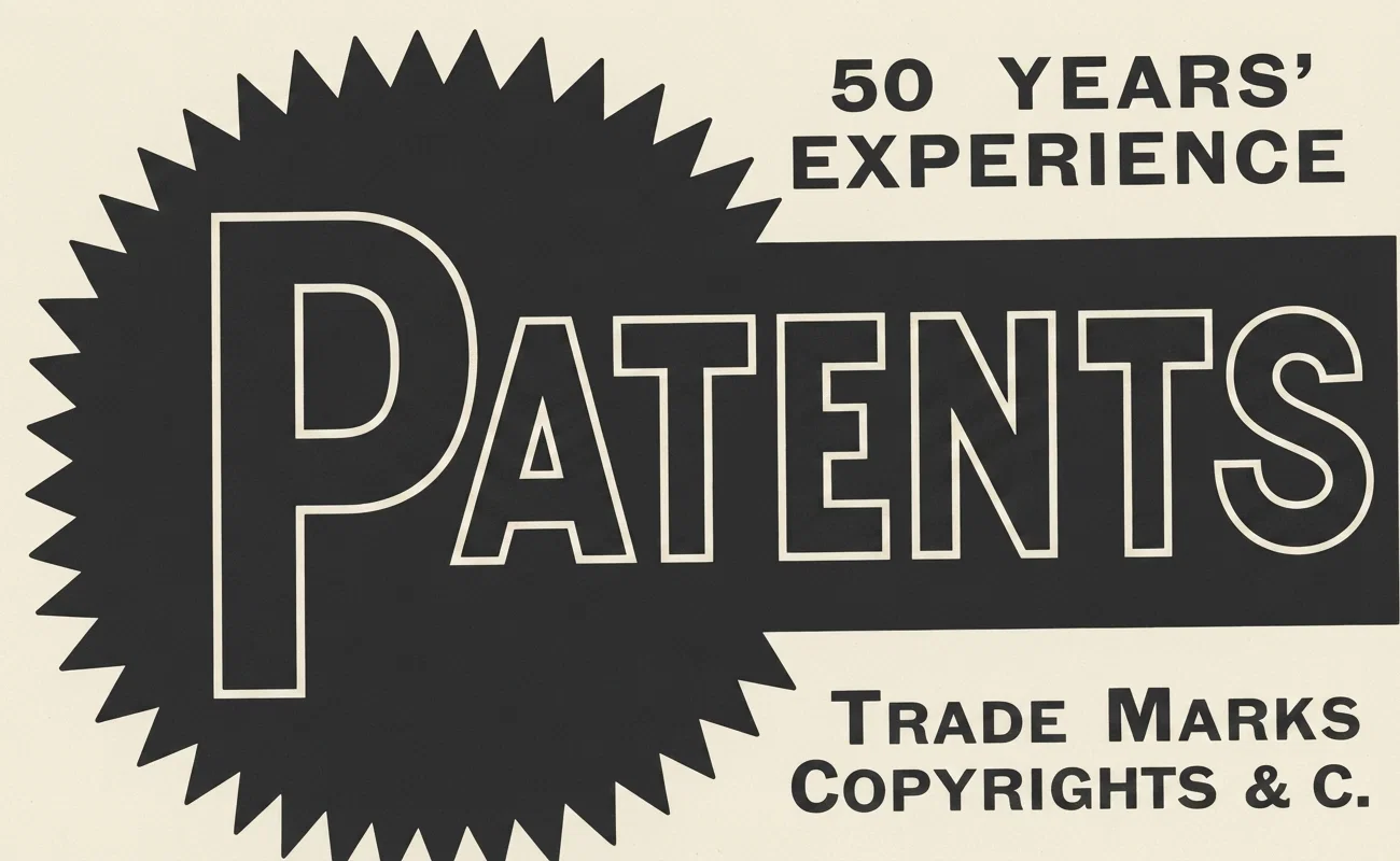 50 YEARS' EXPERIENCE PATENTS TRADE MARKS DESIGNS COPYRIGHTS &C.