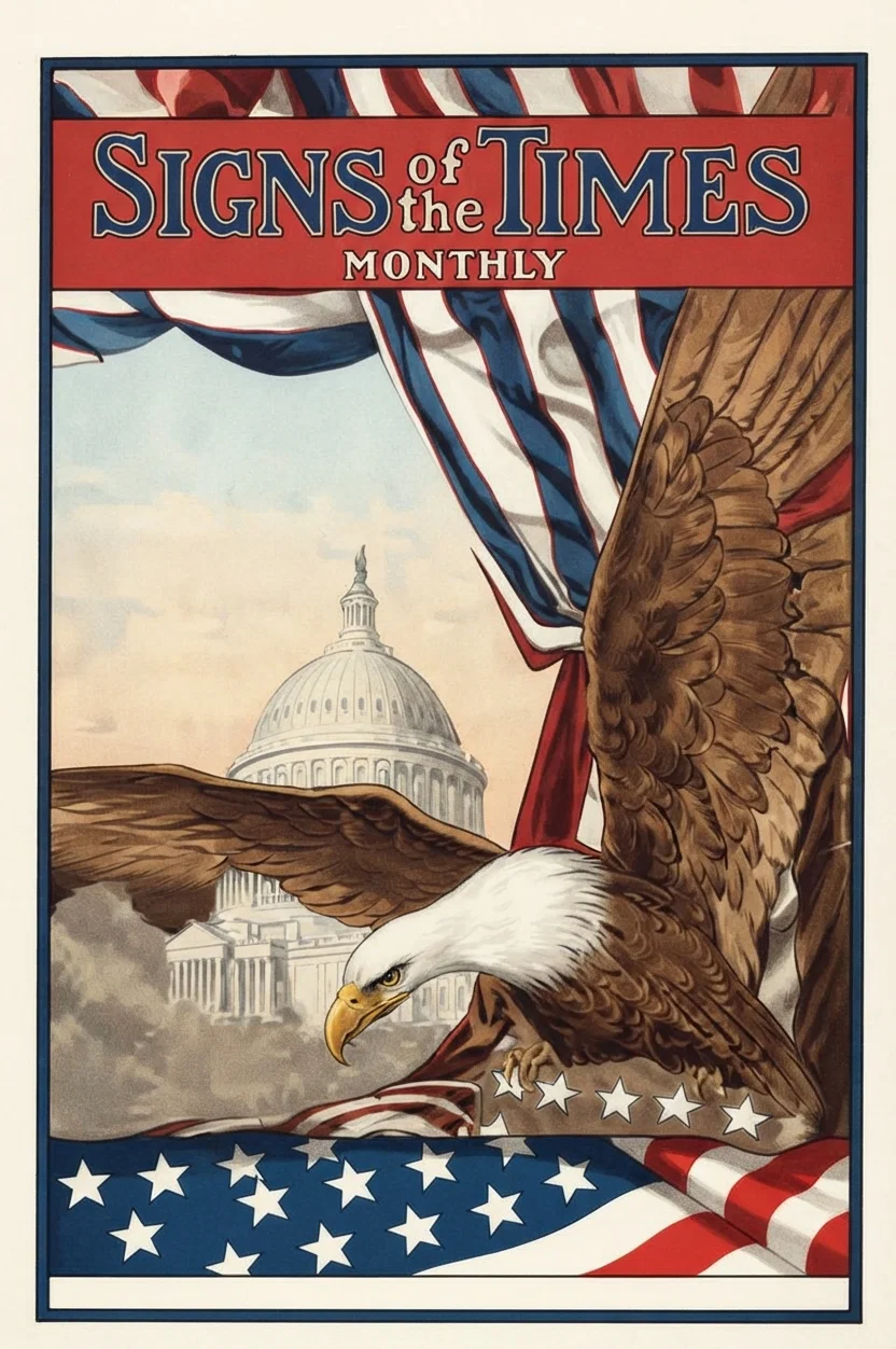 A striking cover design in red, white, and blue Will make friends for itself on sight.