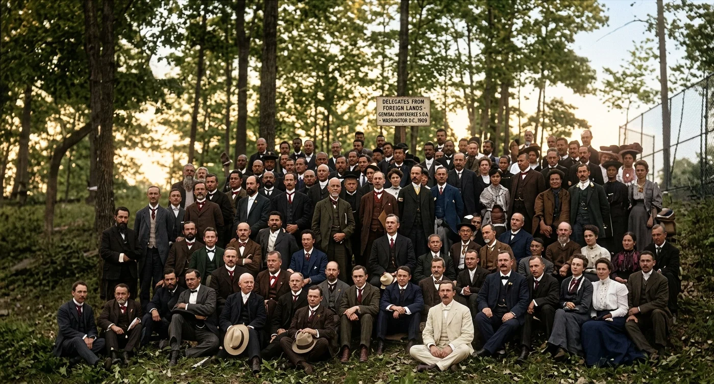 The delegates from foreign countries who attended the General Conference of Seventh-Day Adventists, Washington, D. C., May 13 to June 6, 1909.
