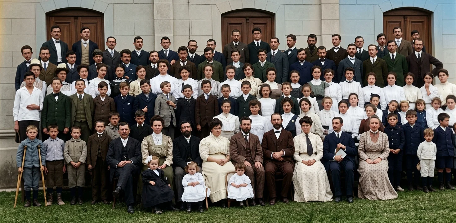 FACULTY AND STUDENTS, RIVER PLATE ACADEMY, ARGENTINA, SOUTH AMERICA