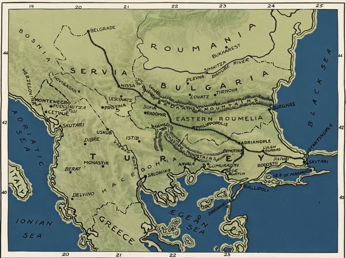 MAP OF THE BALKAN STATES