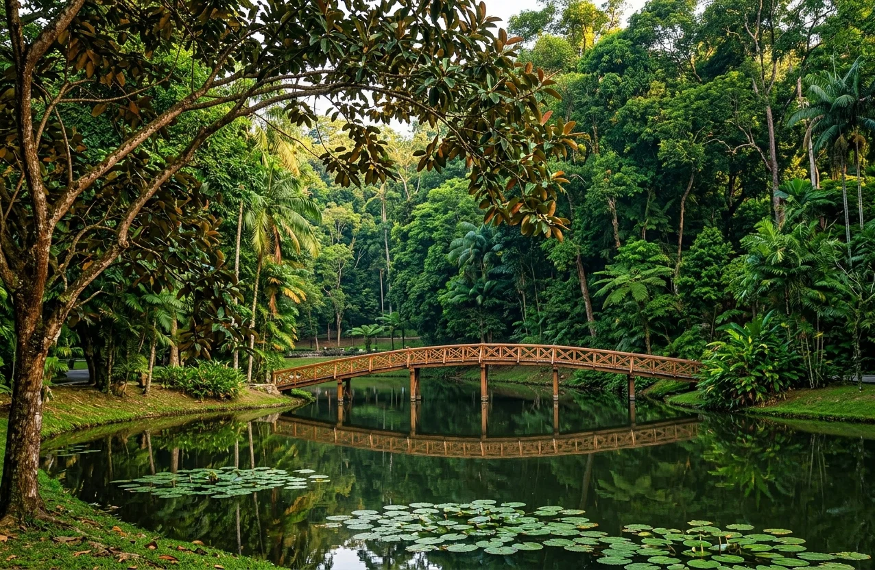 A SCENE IN THE BOTANICAL GARDENS IN KUALA LUMPUR