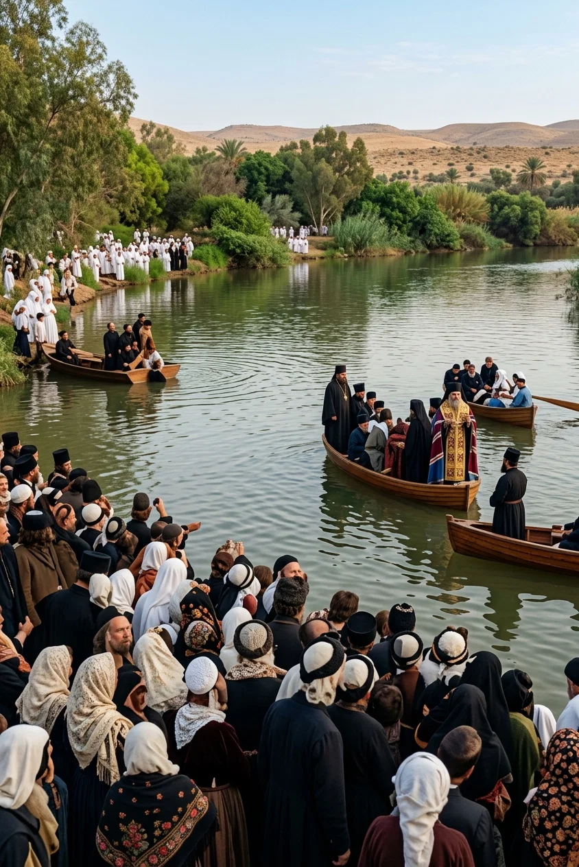 BAPTISM OF FIFTEEN HUNDRED RUSSIANS IN THE RIVER JORDAN