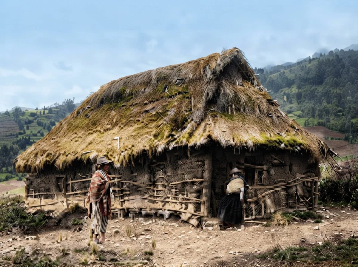 A typical house of Ecuador Indians