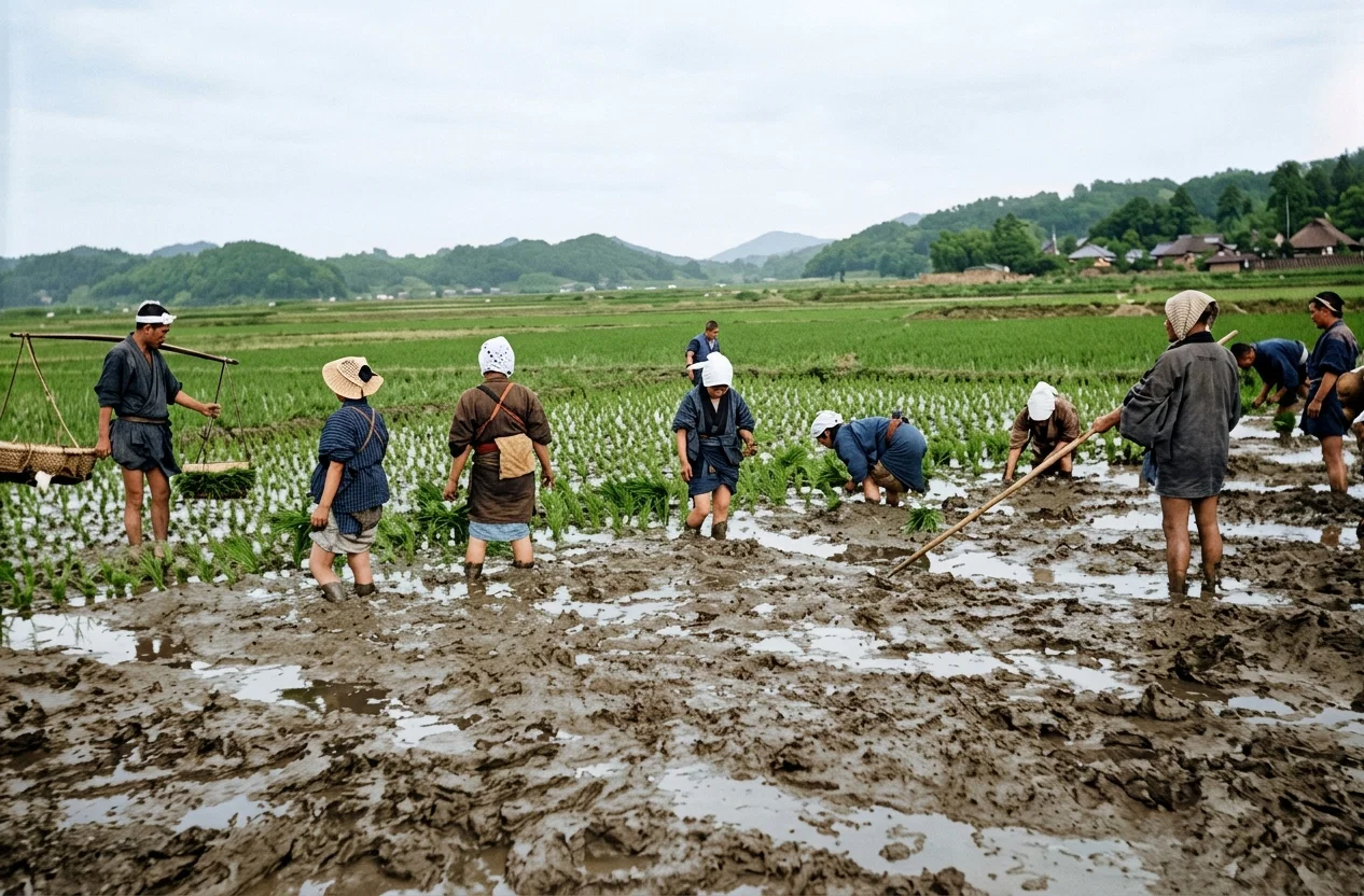 TRANSPLANTING RICE.