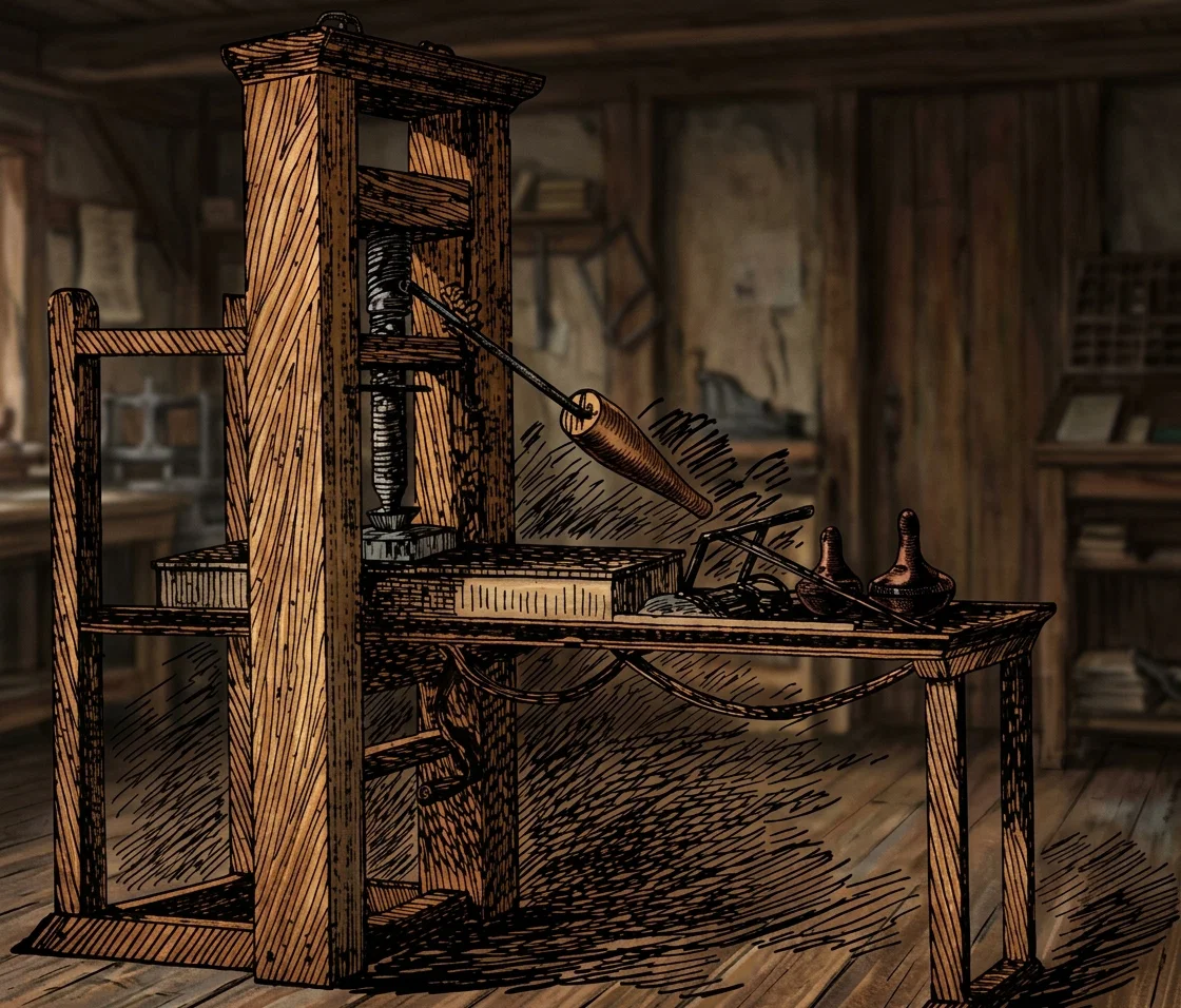 The Old Ephrata Press on Which the Declaration of Independence Was Printed.