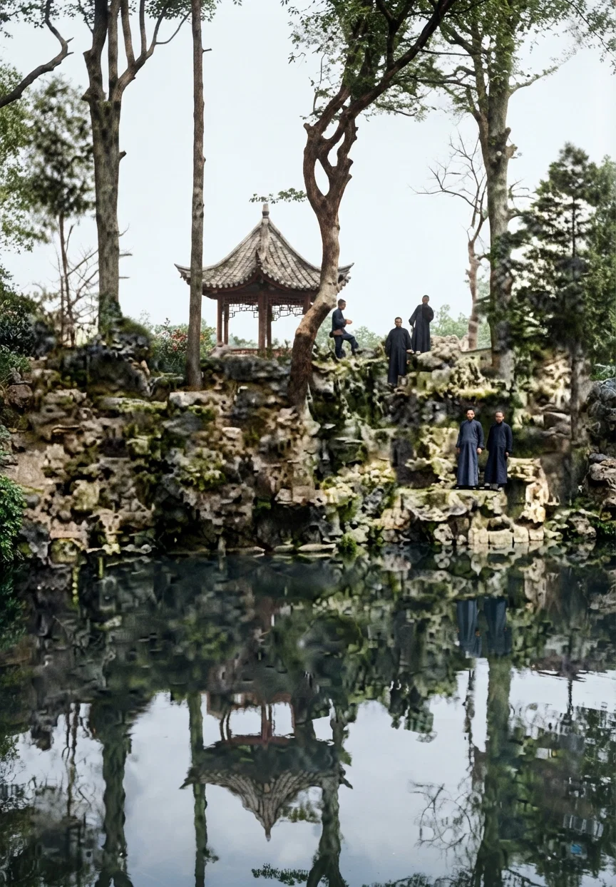 VIEW IN THE FAMOUS LIEU GARDENS, SUCHOU
