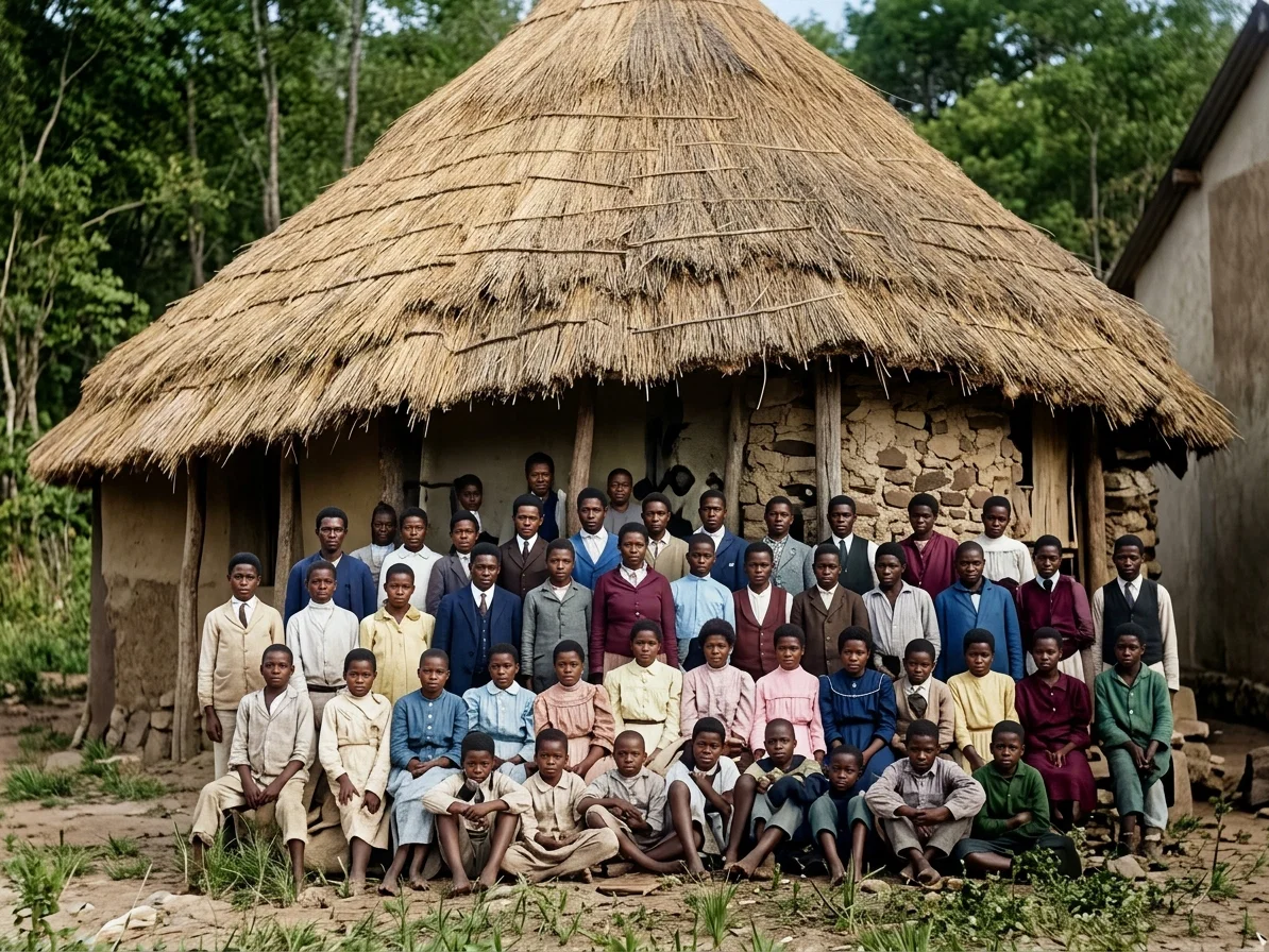 NATIVE SCHOOL AT THE MISSION FARM, MATARELELAND