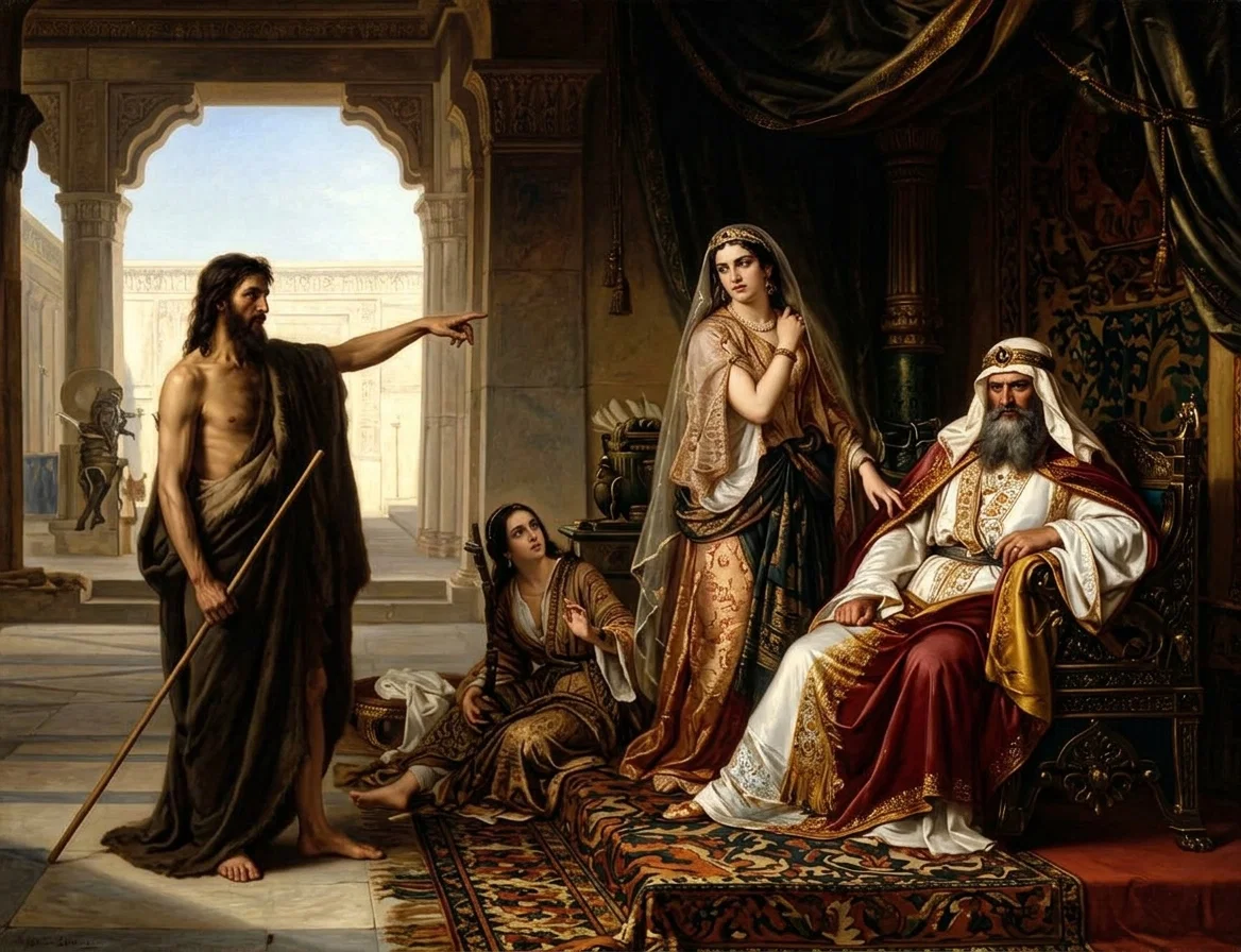 For John had said unto Herod, It is not lawful for thee to have thy brother’s wife. Therefore Herodias had a quarrel against him, and would have killed him; but she could not; for Herod feared John, knowing that he was a holy, and observed him; and when he heard him, he did many things, and heard him gladly. . . . executioner; . . . and he went and beheaded him in the prison.” Mark 6:18–27.