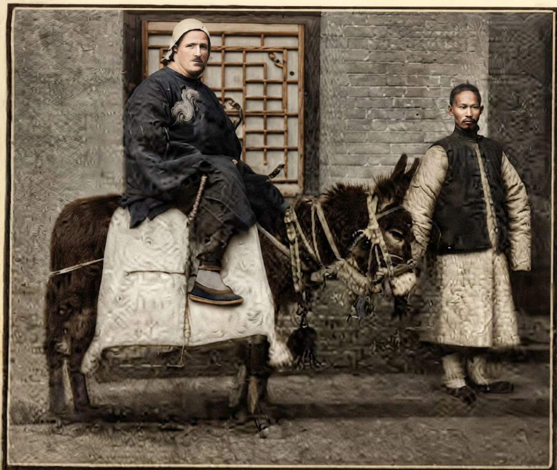A Missionary with His Native Helper.
