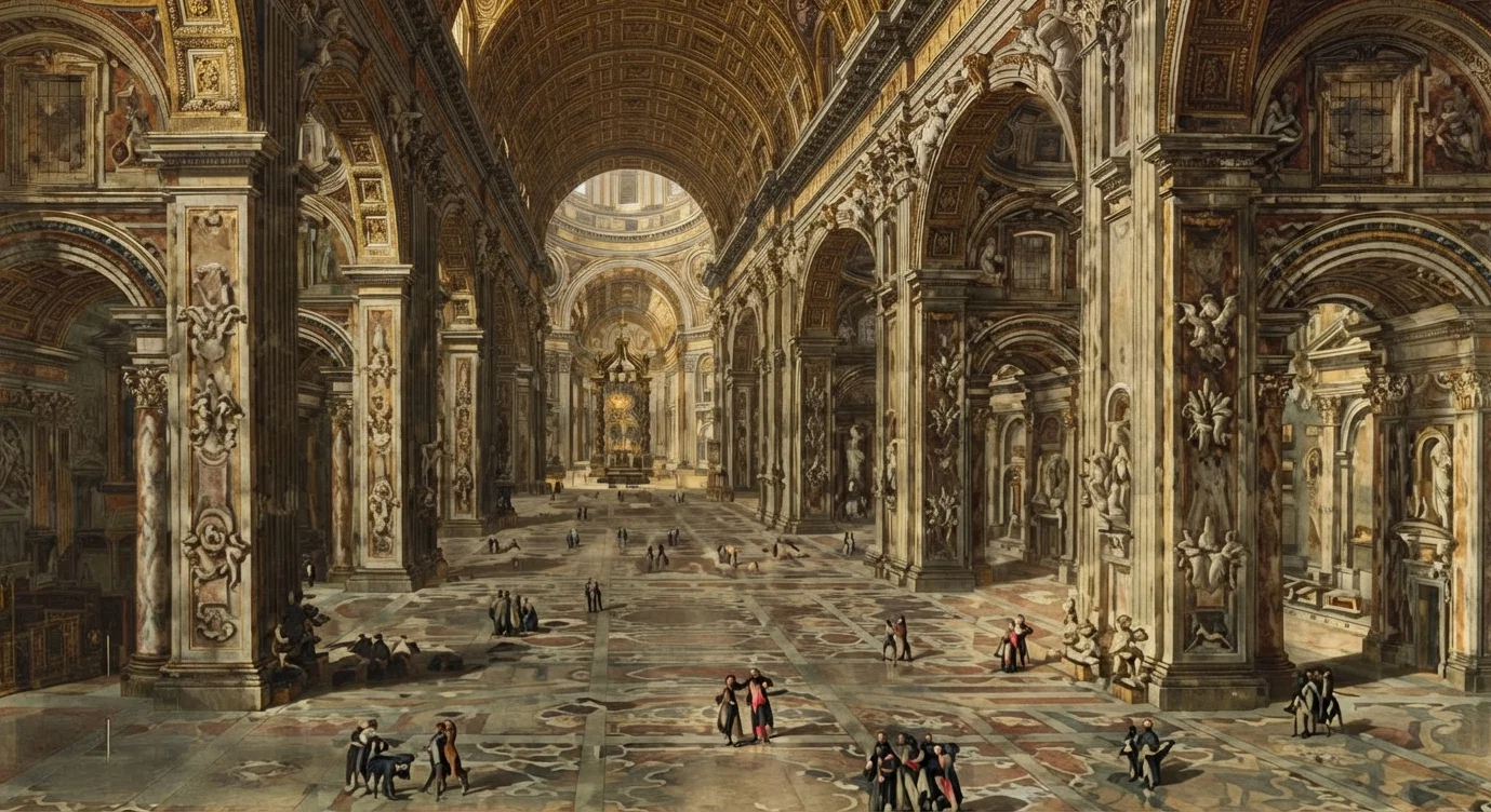 An Interior View of St. Peter's Church, Rome.