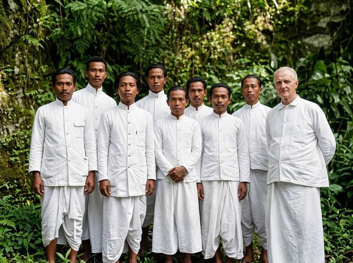 BROTHER R. T. SISLEY AND A CLASS IN ENGLISH AT SOEKABOEMI, JAVA