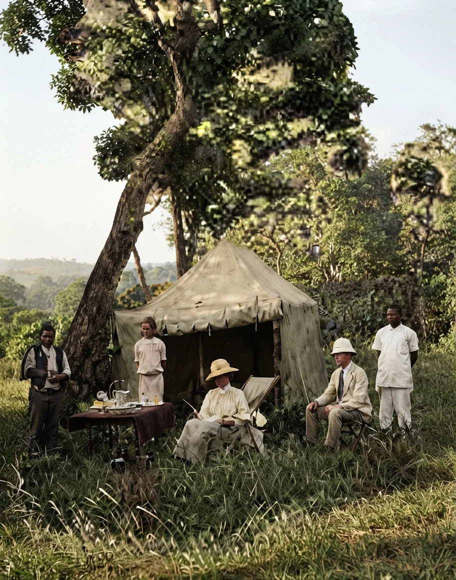 IN CAMP WHILE LOOKING FOR A MISSION SITE IN THE KONGO