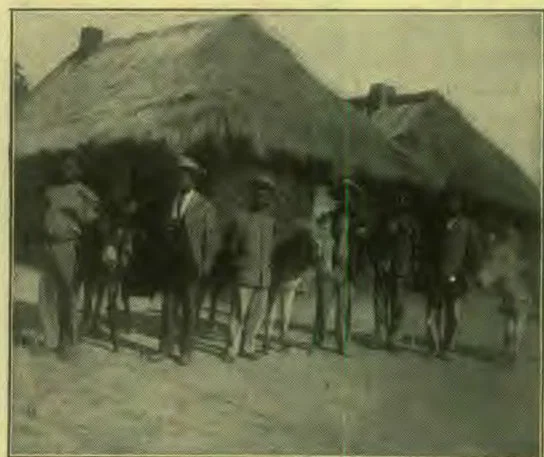 Mission Houses. Teachers Starting to Their Village Schools with Mules Laden with Supplies.