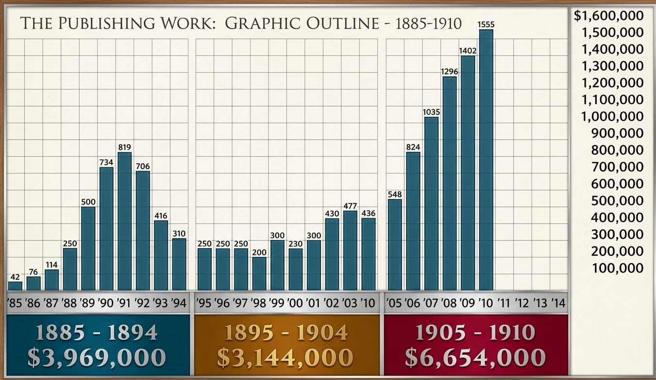 THE PUBLISHING WORK
GRAPHIC OUTLINE - - - 1885-1910
