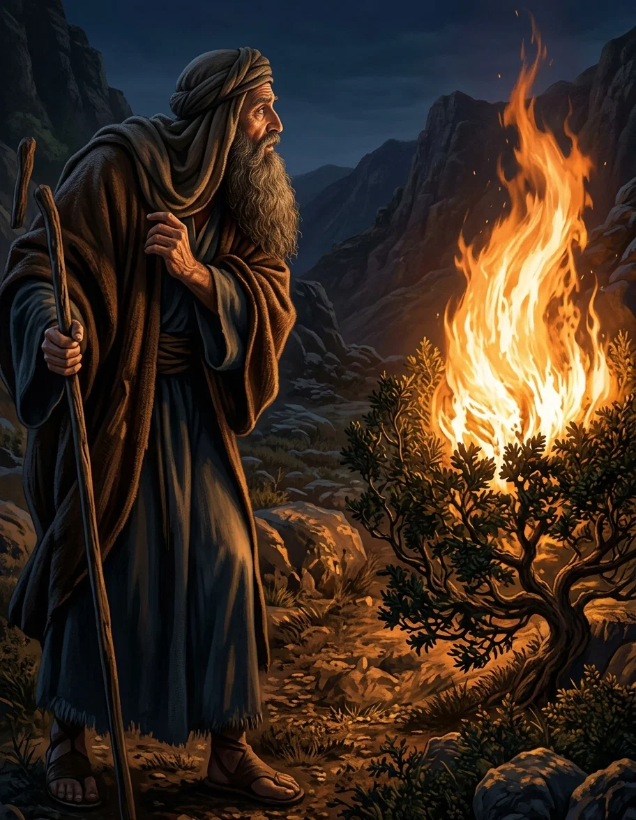 MOSES AT THE BURNING BUSH.
