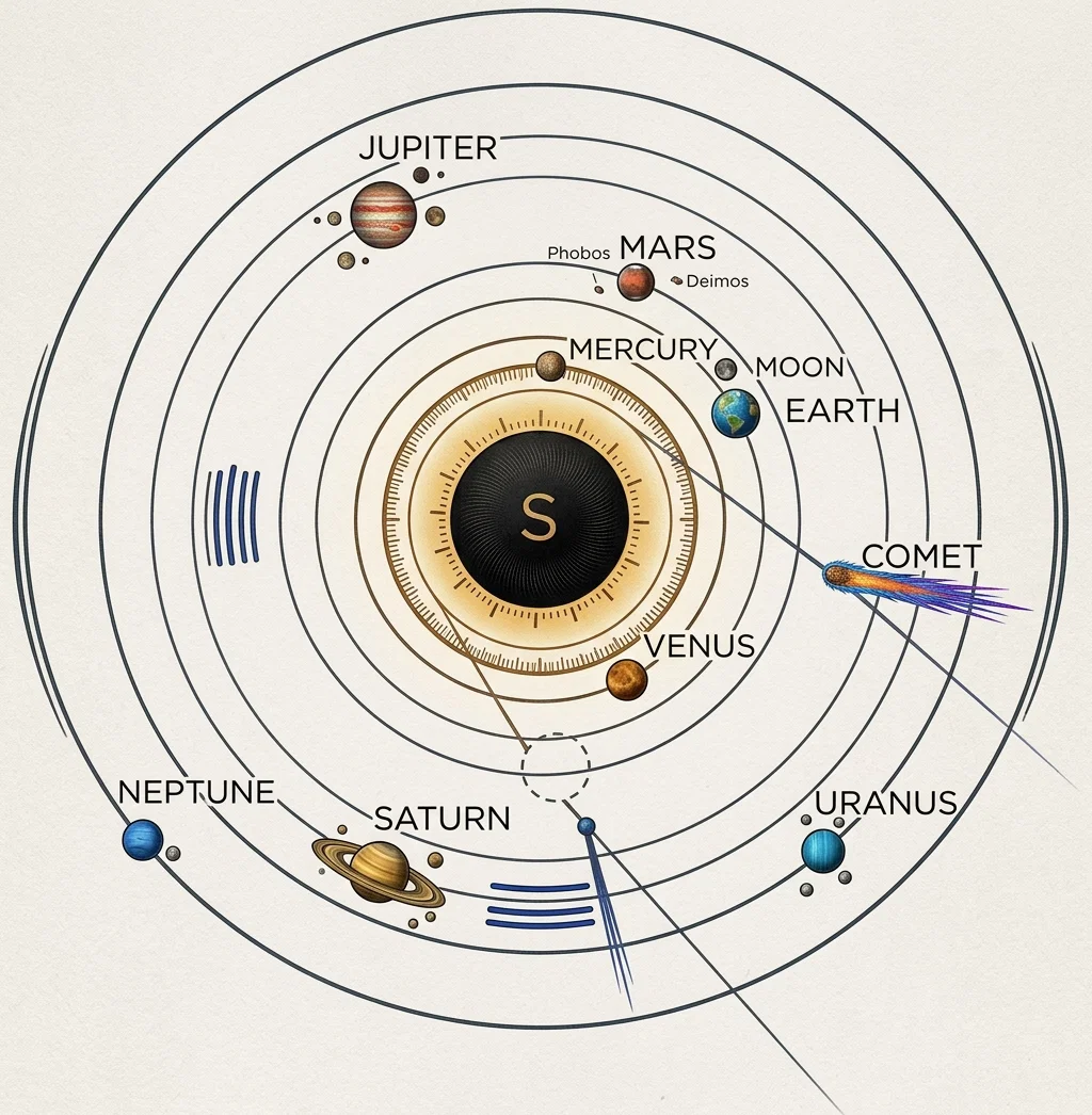 Diagram of the Solar System.