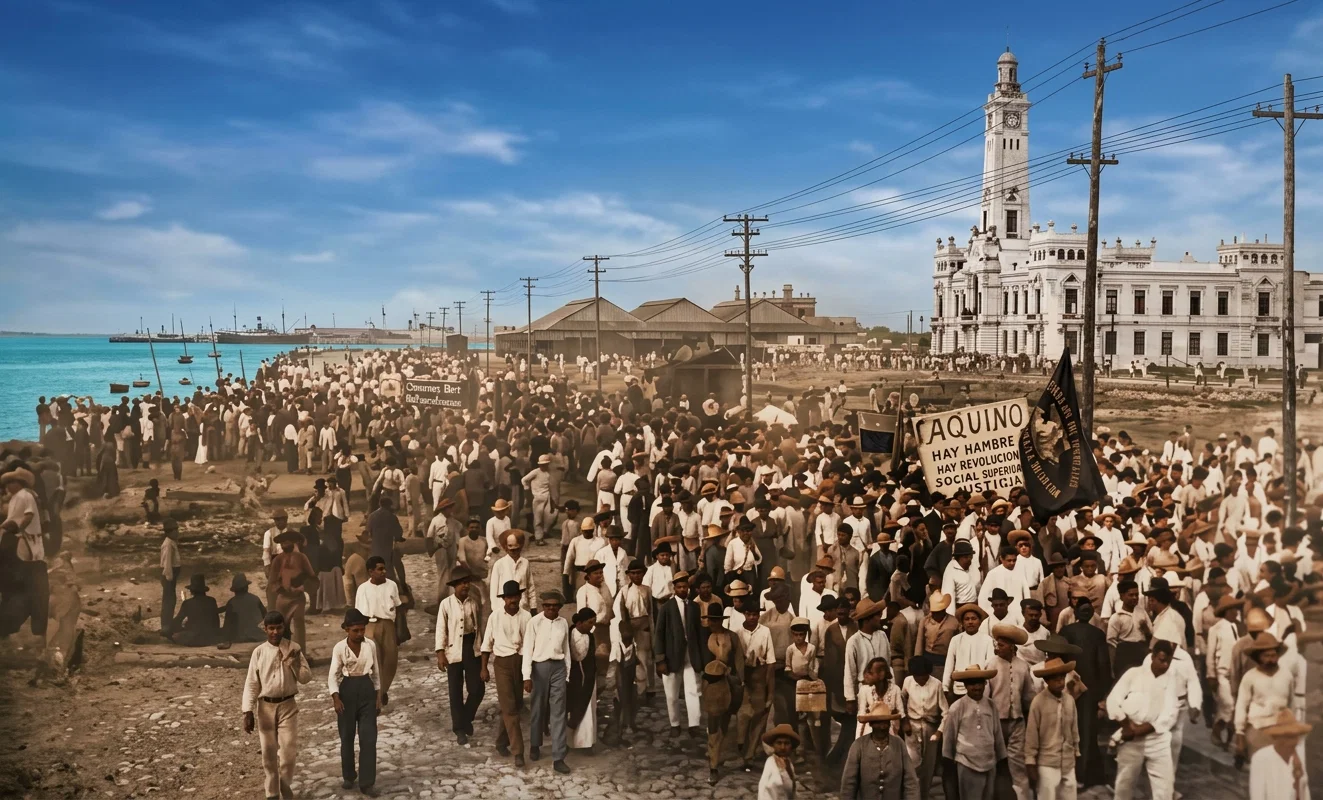 MEXICANS PROTESTING AGAINST FREE FOOD DISTRIBUTION